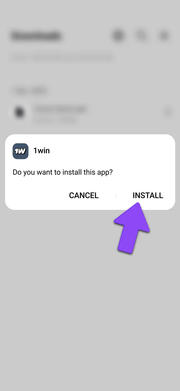 Complete 1win Lucky Jet installation.
