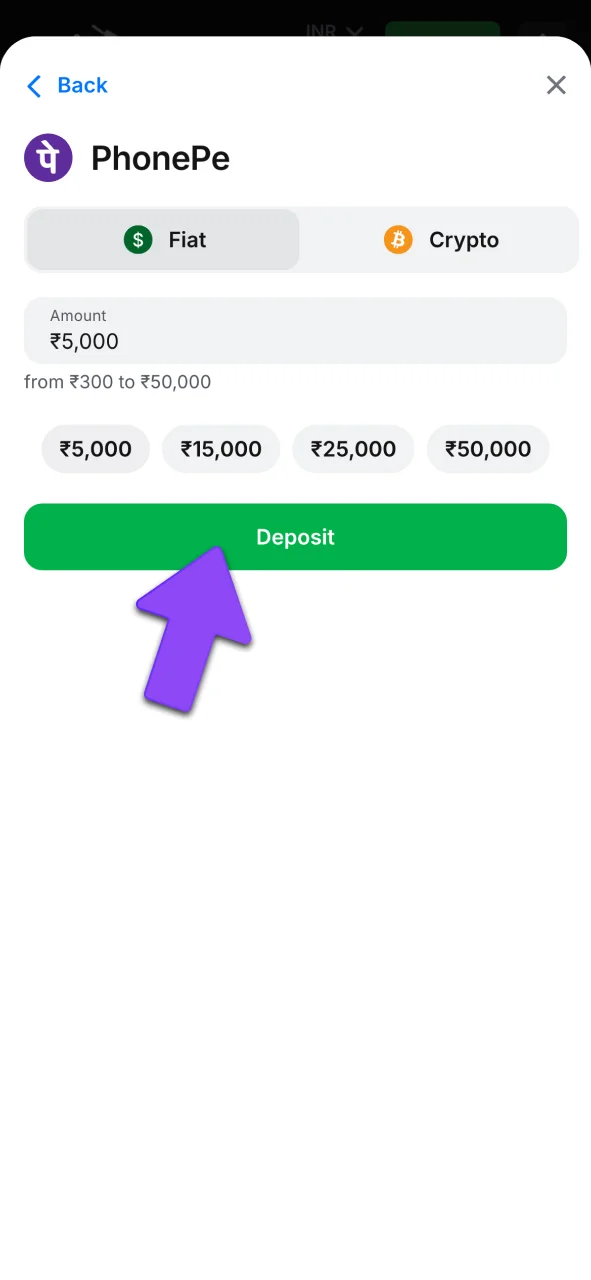 Choose deposit method for 1win Lucky Jet.