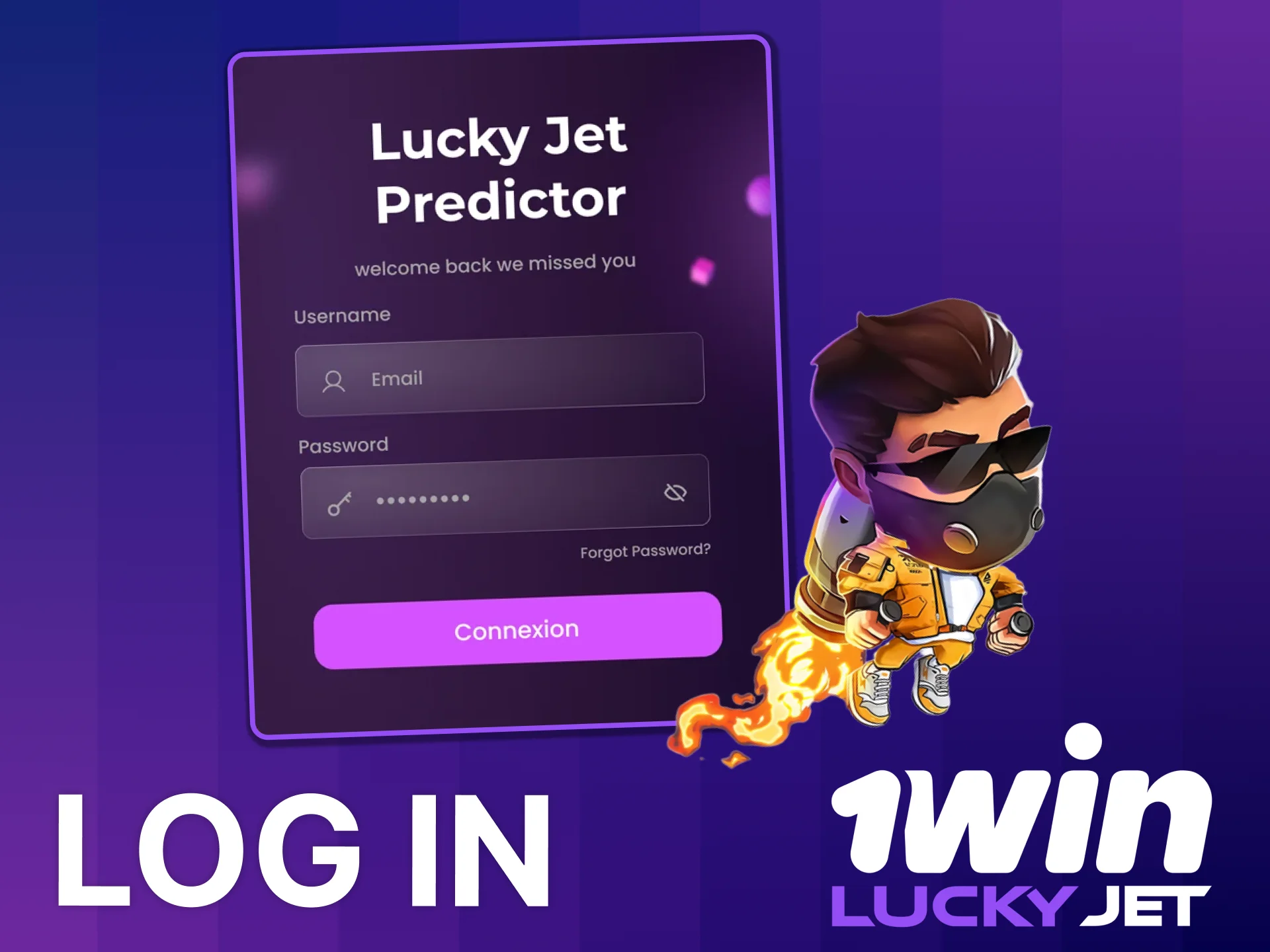 1win Lucky Jet Predictor login for India.