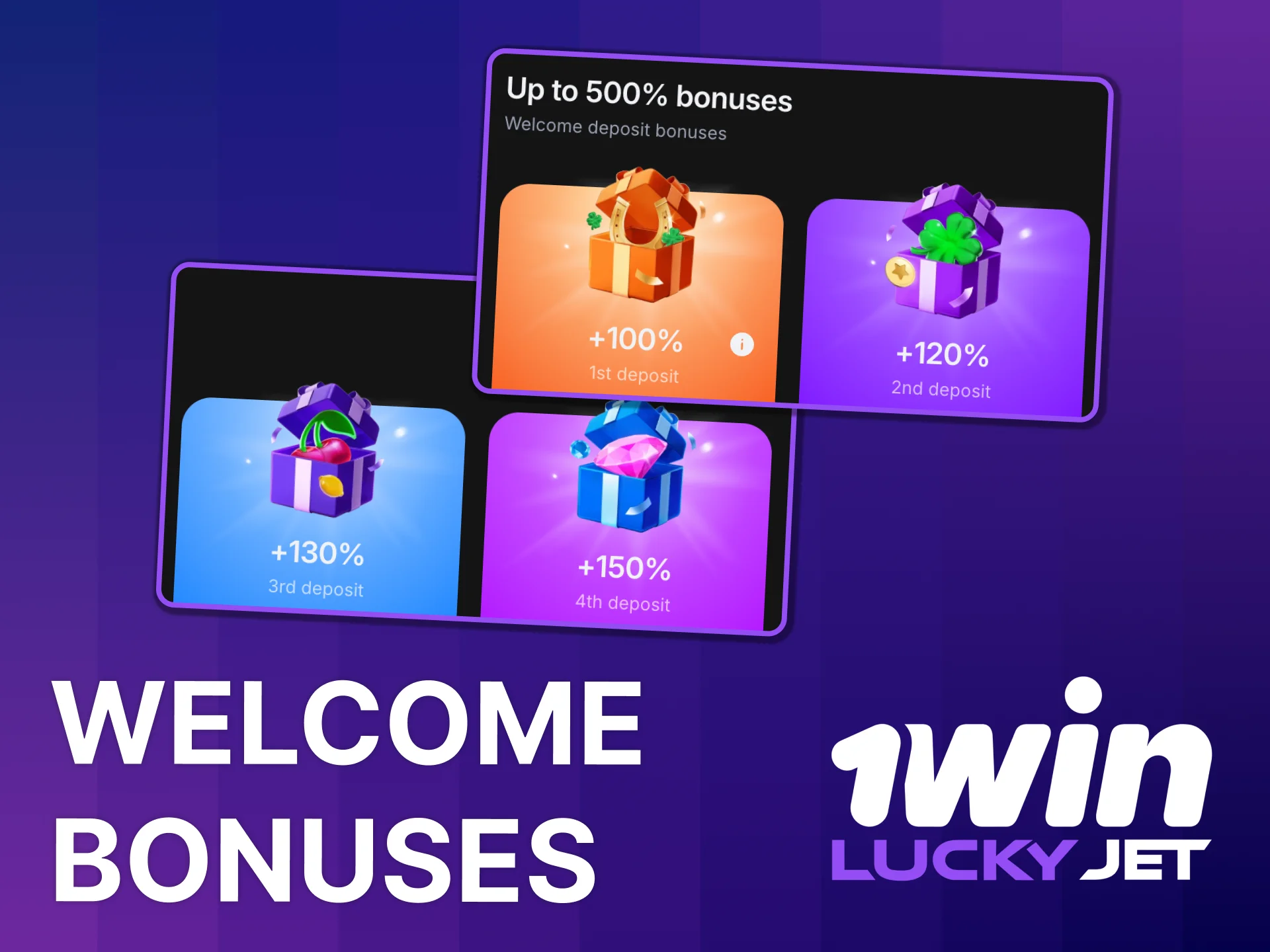 1win Lucky Jet welcome bonus for India.