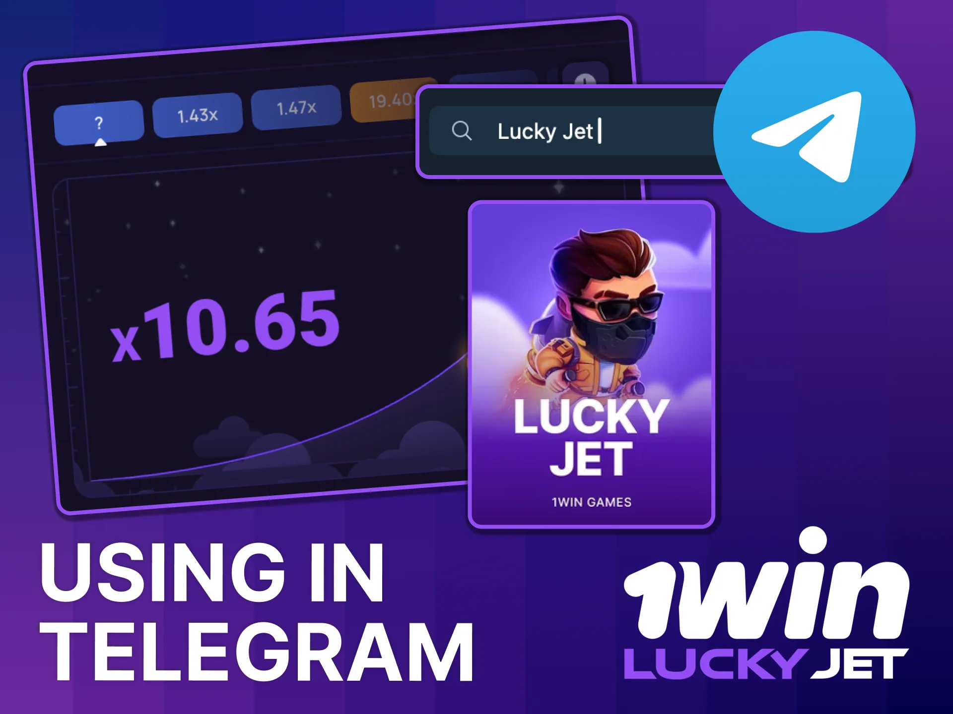 Search 1win Lucky Jet group, find your team.