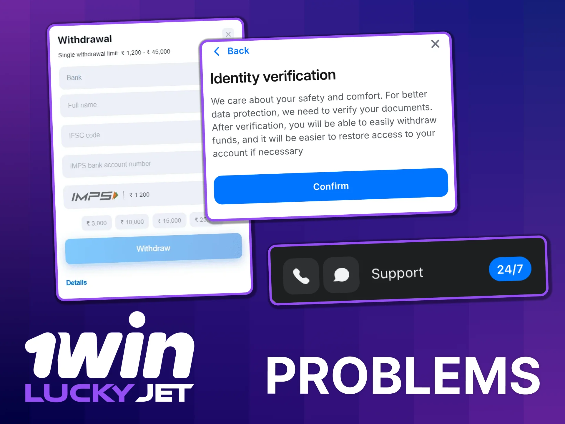 Contact 1win Lucky Jet support, solve issues.